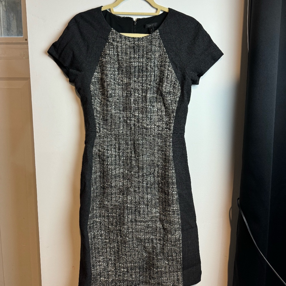 J.Crew Gray Wool Rug-Style Fitted Mini Dress – Size 4